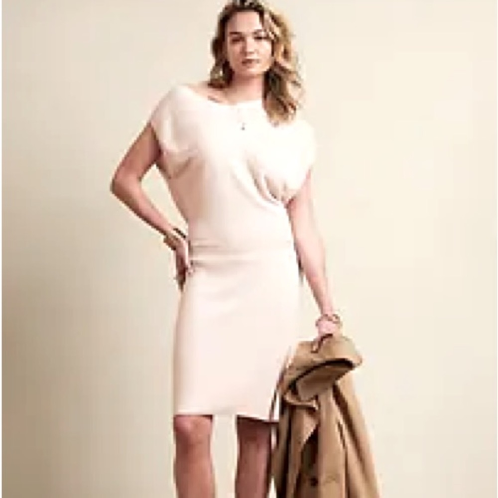 NWT! Banana Republic Off/ Shoulder Sweater Dress in color cream XS Tall